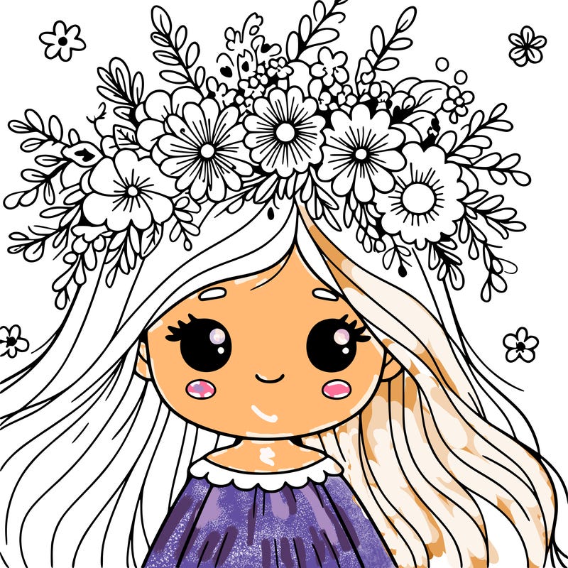 girl with flowers crown