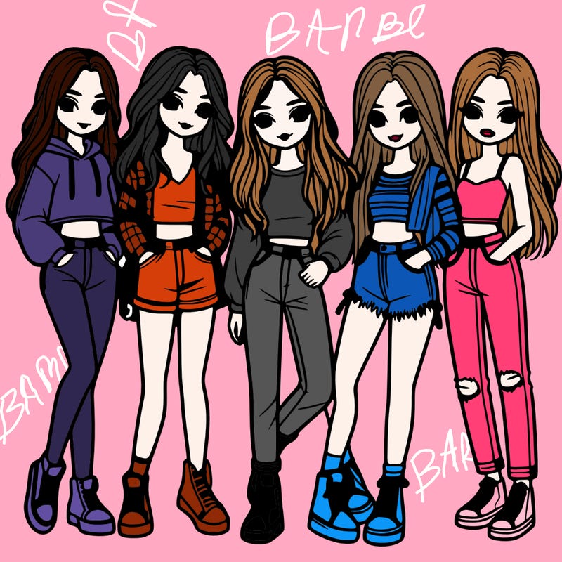 5 girls friends standing