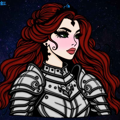 beautiful gothic female knight