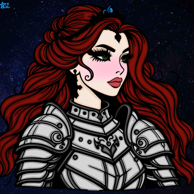 beautiful gothic female knight