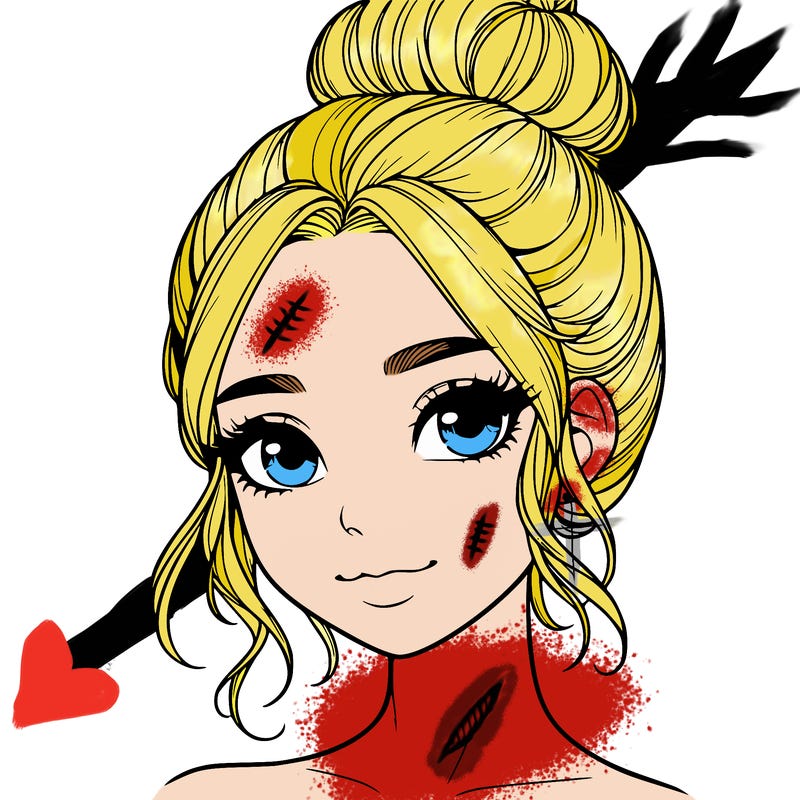 realistic pretty girl with hair in bun