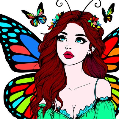 butterfly fairy realistic girl