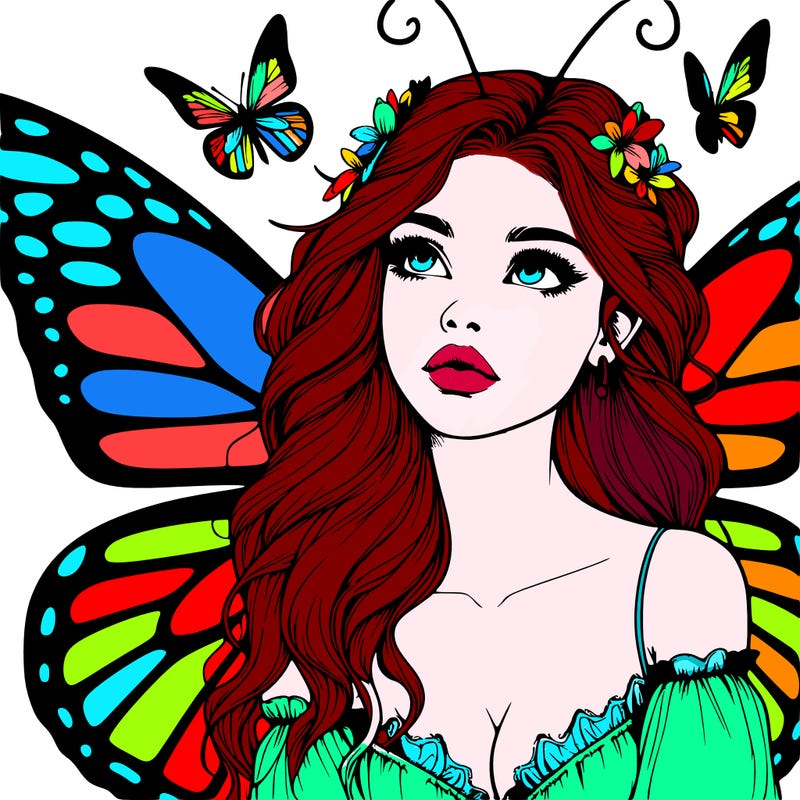 butterfly fairy realistic girl