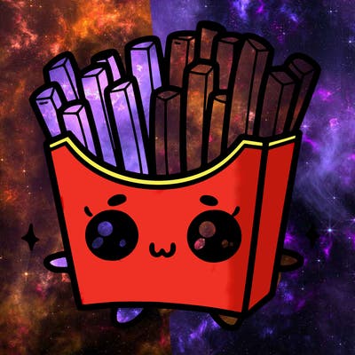 a cute. french fries