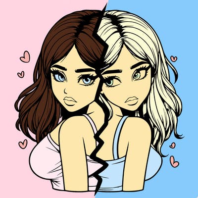 realistic girl split