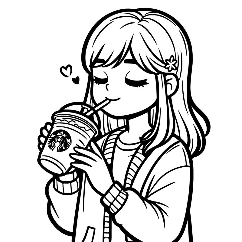 girl drinking starbucks