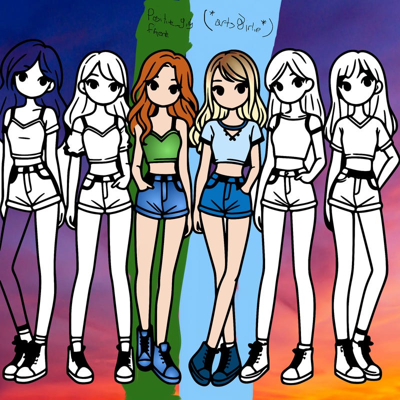 a group of girls wearing crop tops and shorts