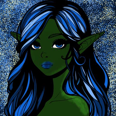 elf girl realistic dark fantasy