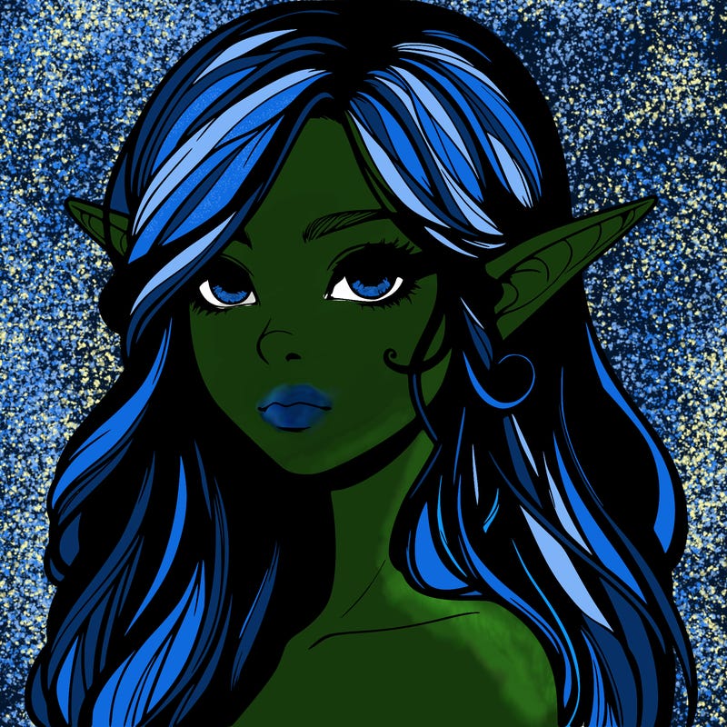 elf girl realistic dark fantasy