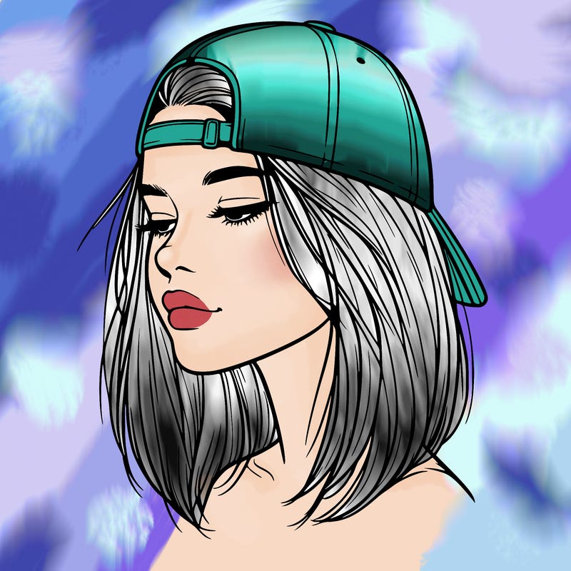 realistic  girl with a backwards hat