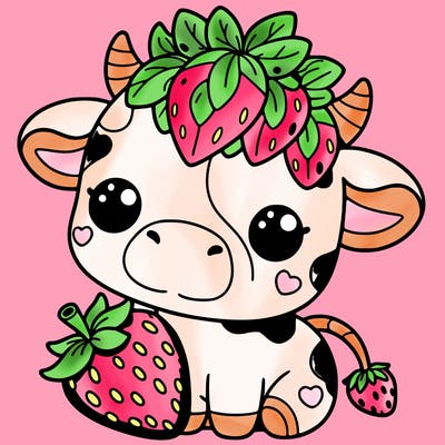cute strawberry cow