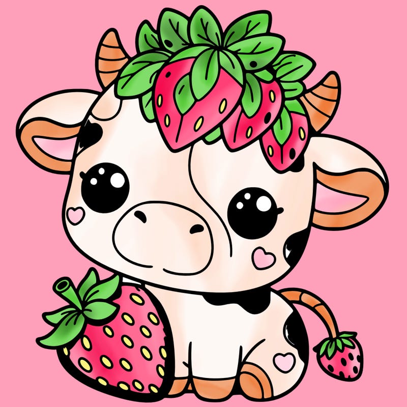 cute strawberry cow