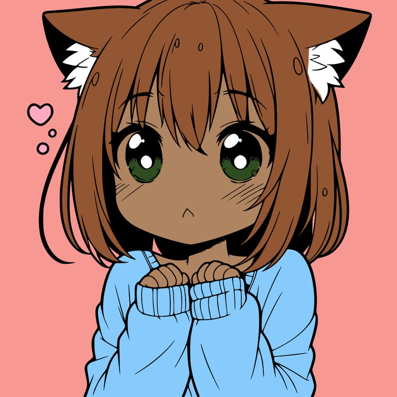 shy anime catgirl