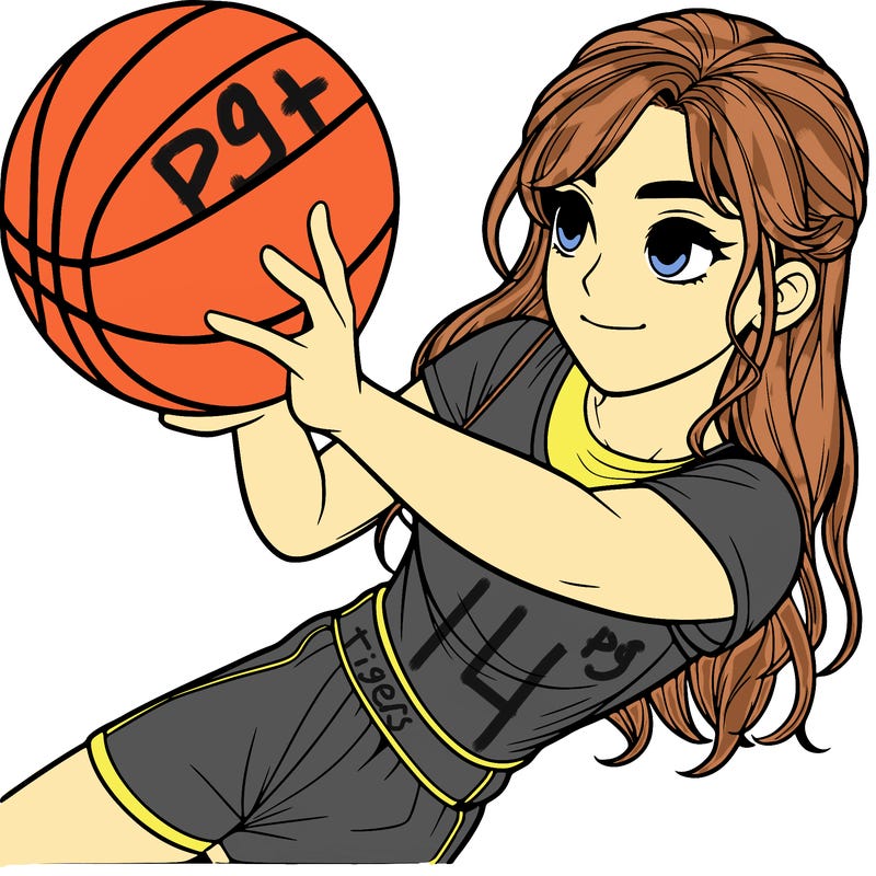 realistic girl playing basketball
