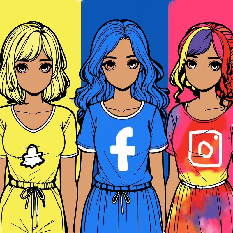 three realistic girls standing up