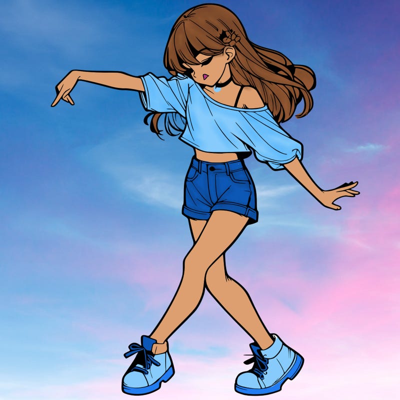 realistic girl danceing