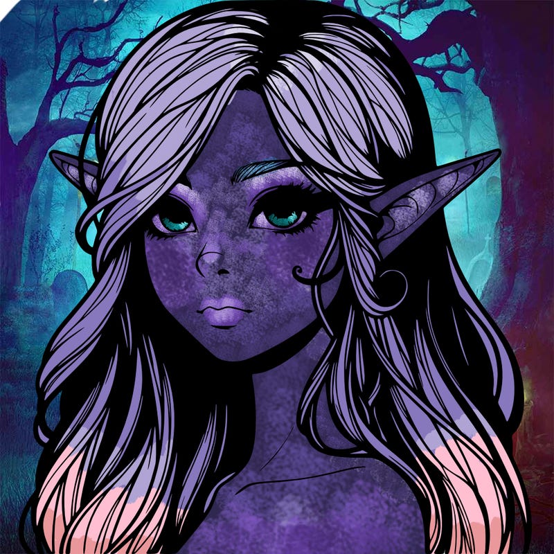 elf girl realistic dark fantasy