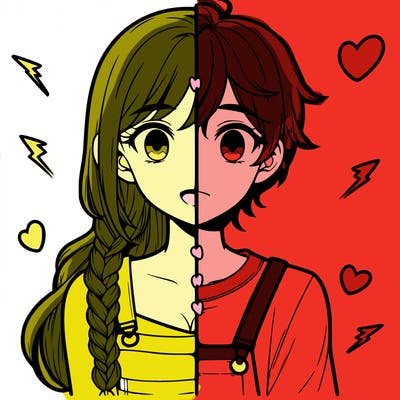 realistic girl boy split