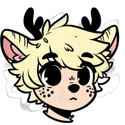 a humanoid deer with soft fluffy ears