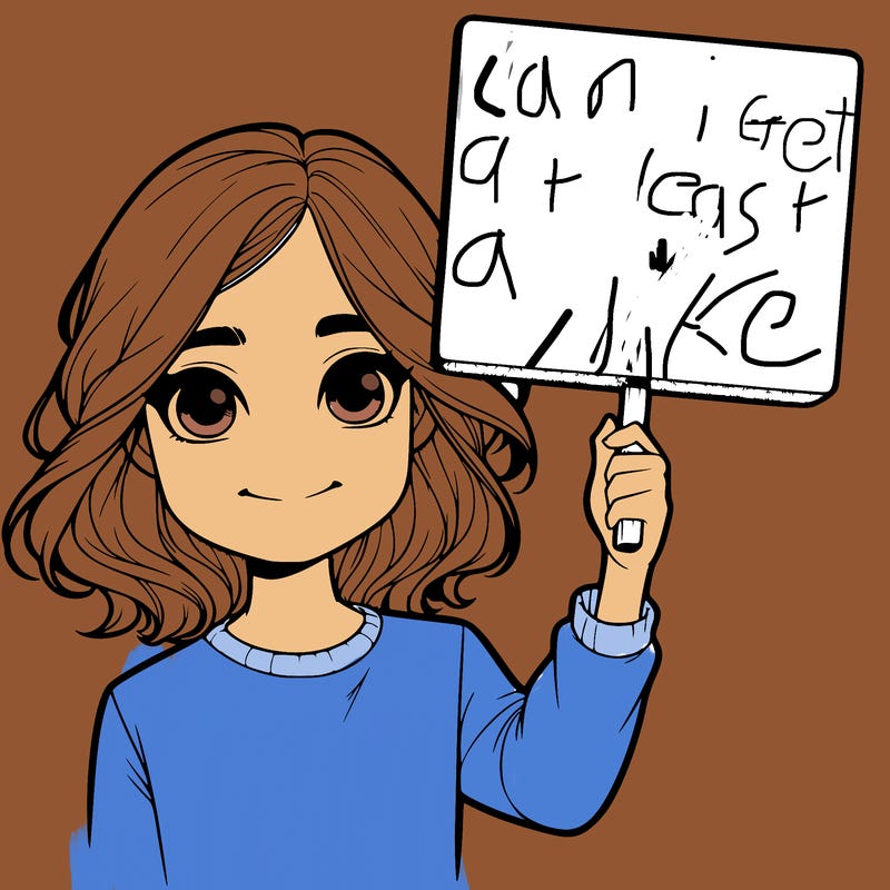 realistic girl holding up a sign