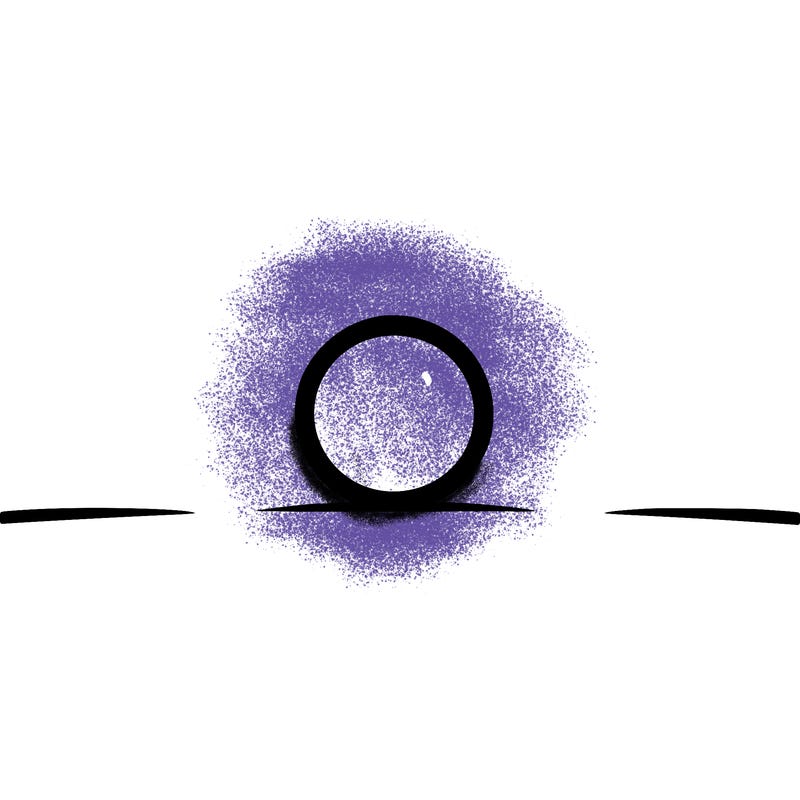 a very tiny circle in the middle of a blank page