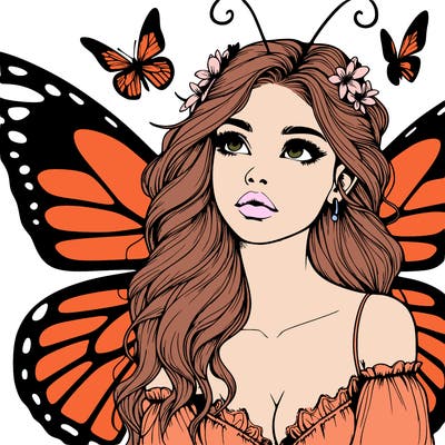 butterfly fairy realistic girl