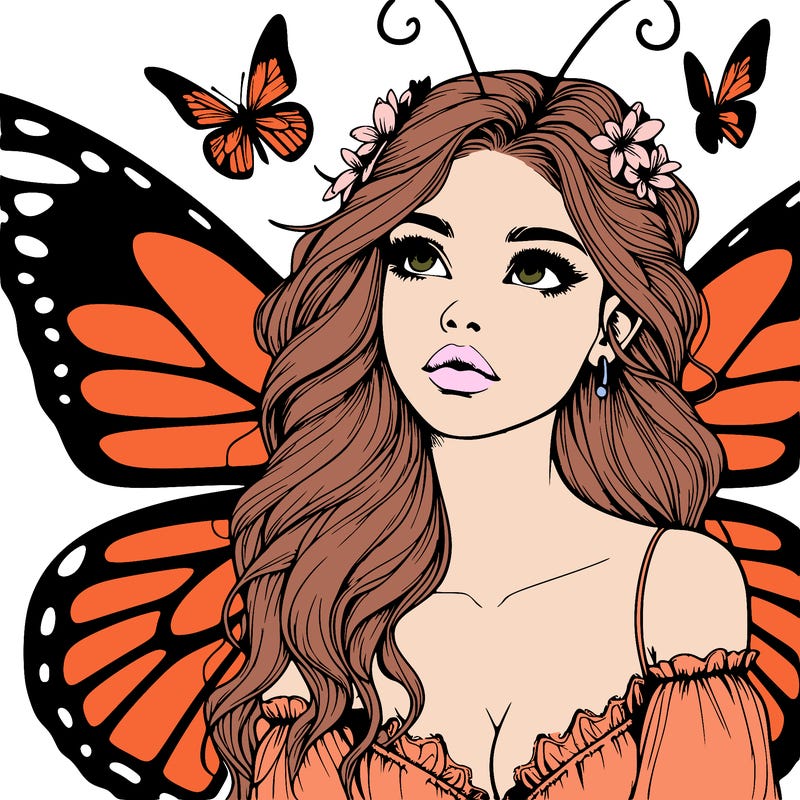 butterfly fairy realistic girl