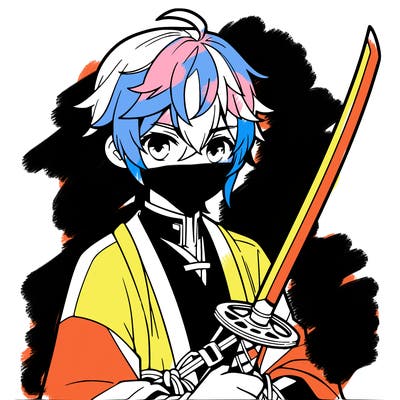 anime boy with sword