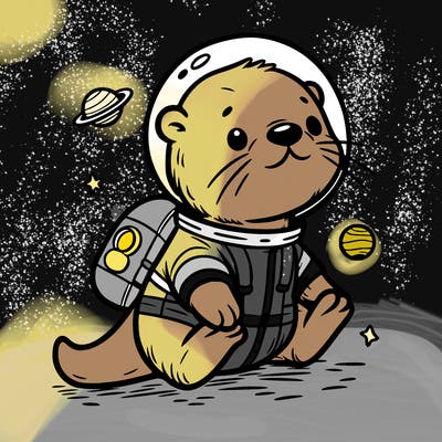 otter in a space suit