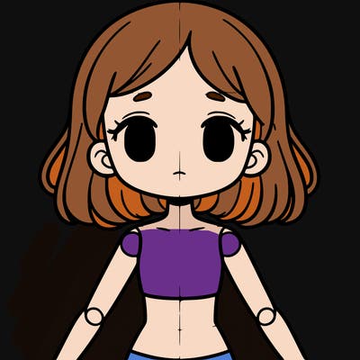 blank human girl (no hair face) full body