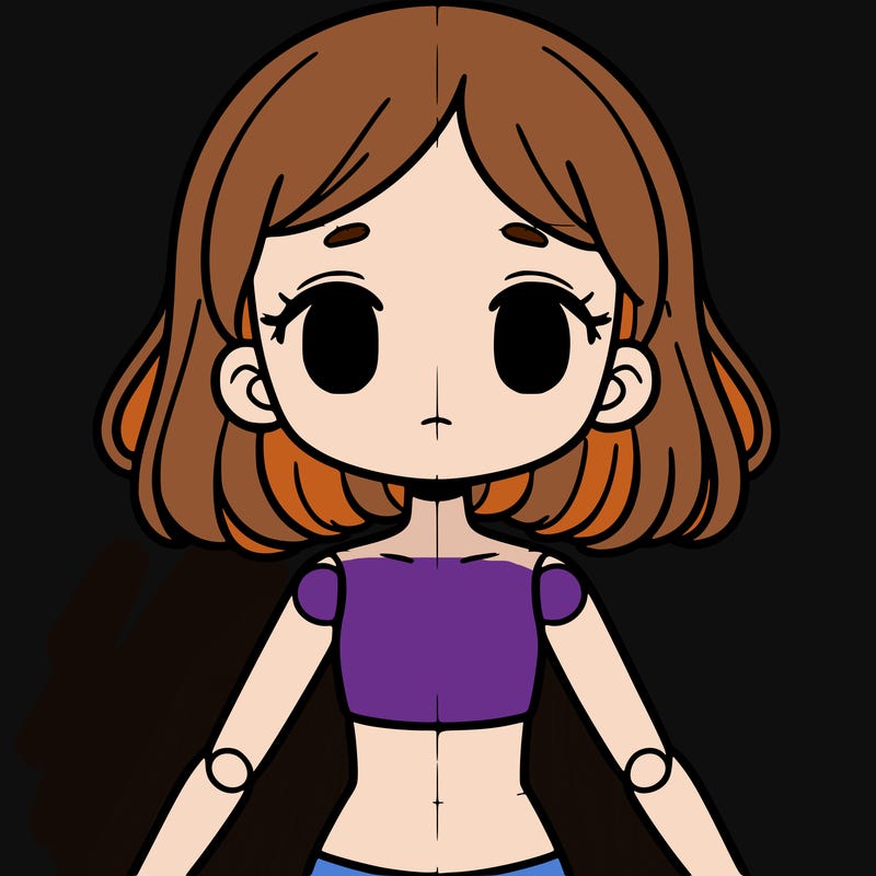 blank human girl (no hair face) full body