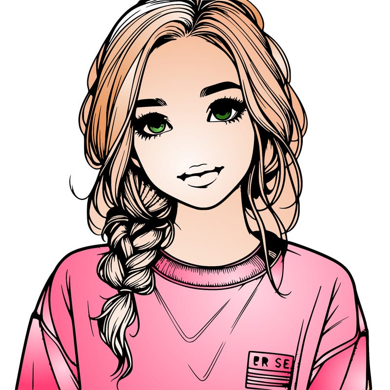 realistic girl with sweat shirt on