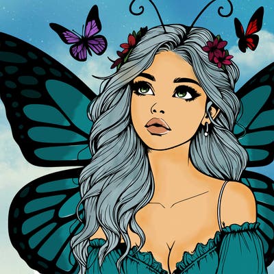 butterfly fairy realistic girl