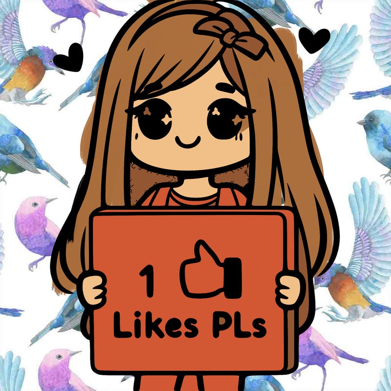 girl holding a sign saying 10 likes pls