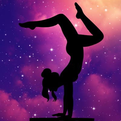 a woman doing a handstand