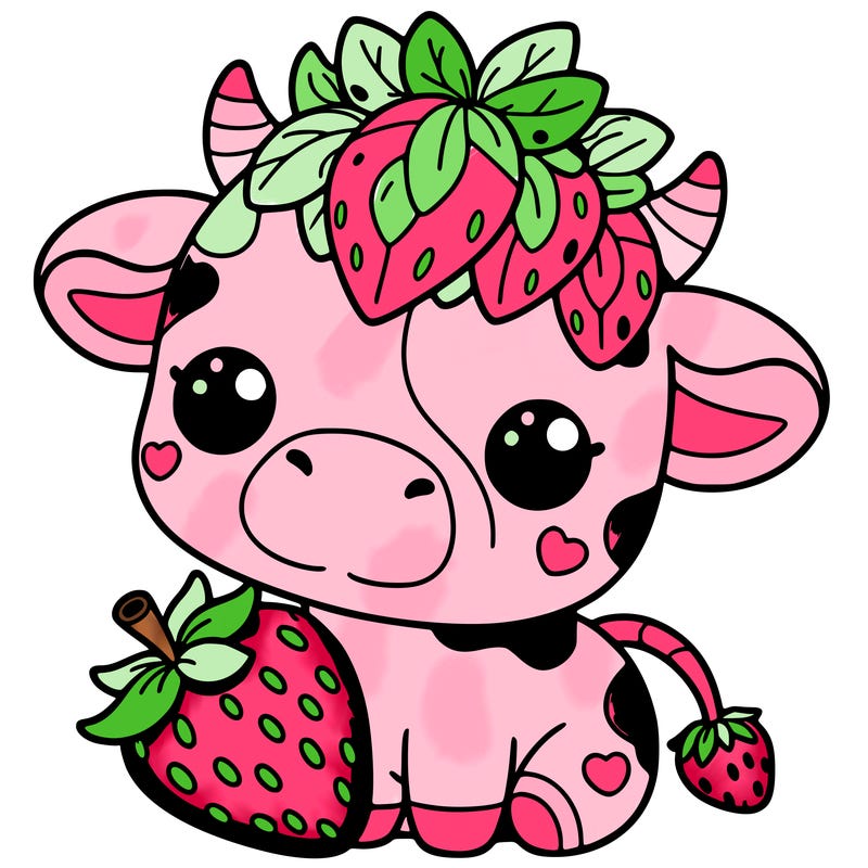 cute strawberry cow