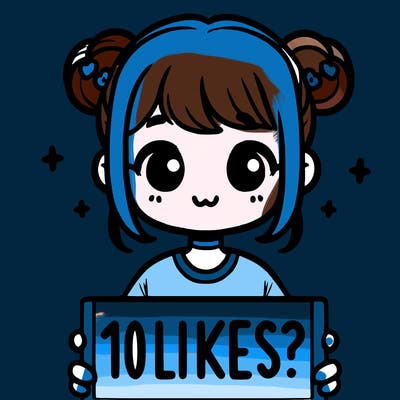 cute girl that is holding a sign that says 10 likes?