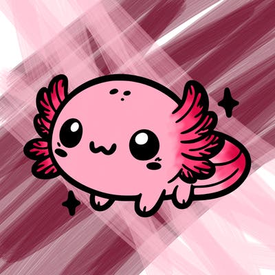 cute easy baby axolotl