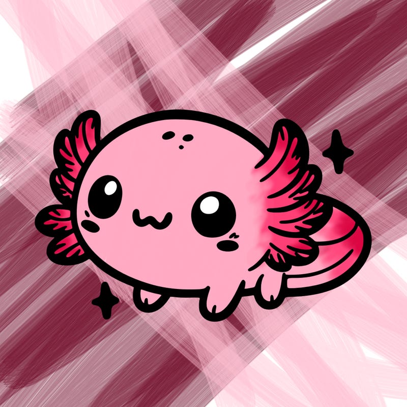 cute easy baby axolotl