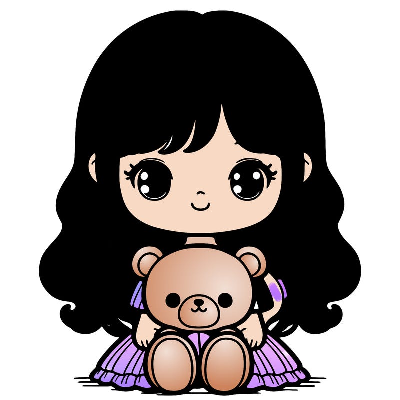 cute girl with teddy bear