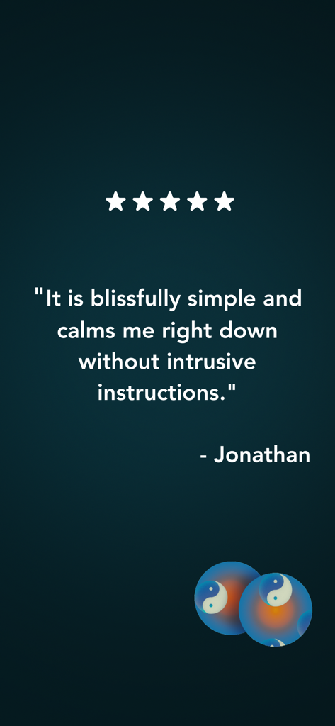 Pause: daily mindfulness - Five star review for the Pause app by Jonathan describing it as simple and calming