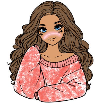 a beautiful girl in a big sweatshirt