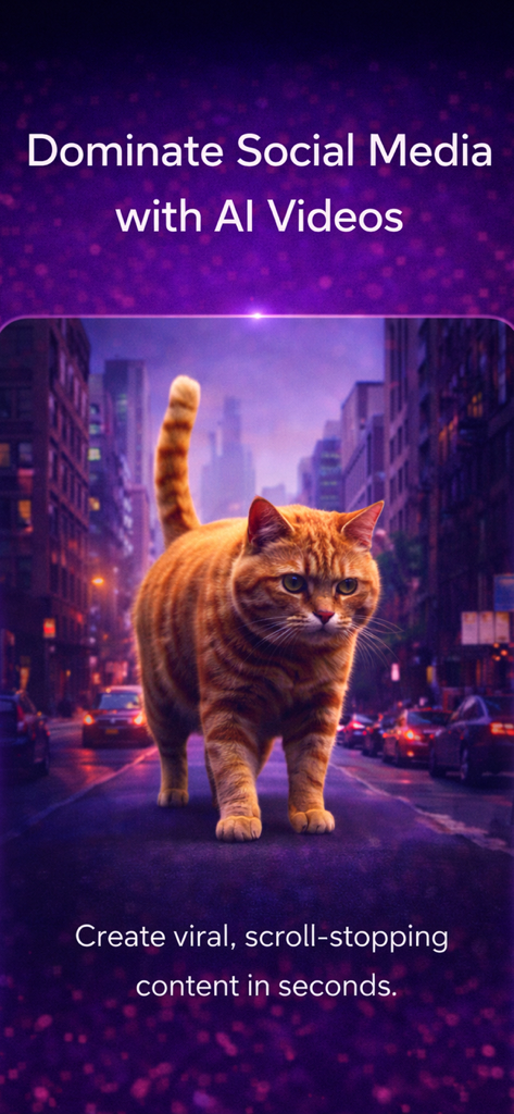 AI Video Generator & Video AI - AI video generator app interface for creating viral social media content