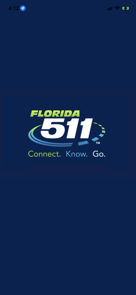 Florida 511 (FDOT Traffic) - Florida 511 app logo and Connect Know Go tagline on a dark blue background