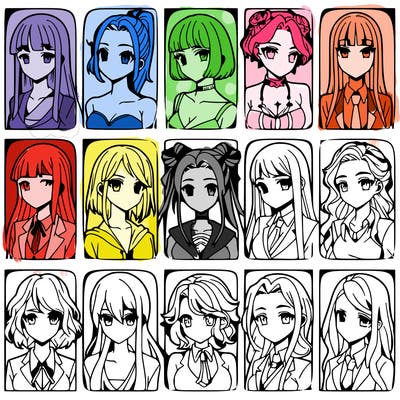 girls that look diffrent anime