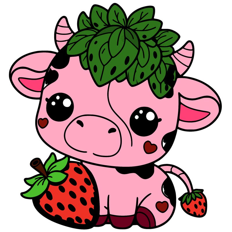 cute strawberry cow