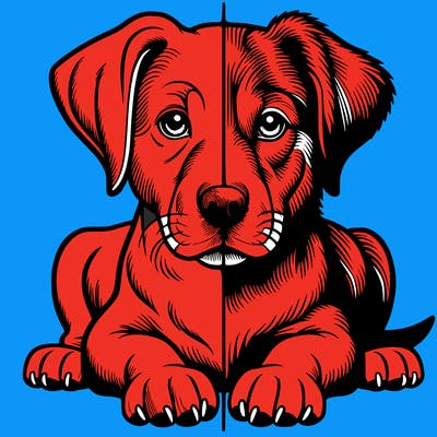 realistic dog split picture