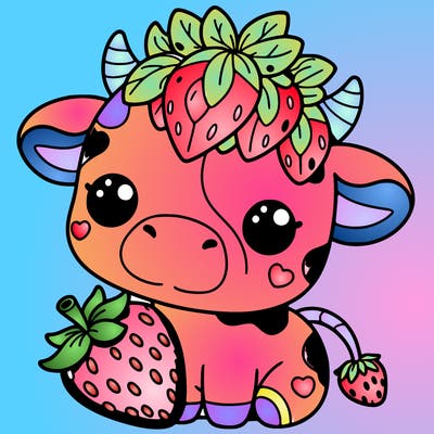 cute strawberry cow