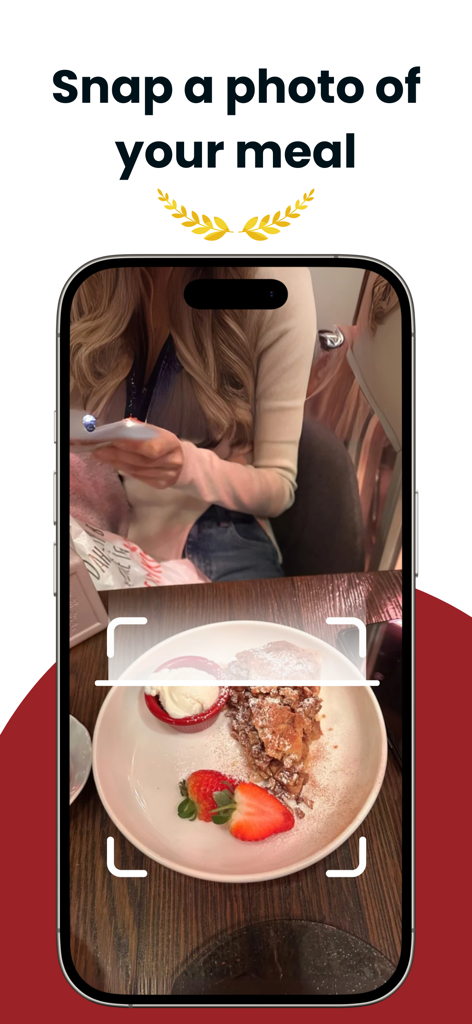 CalAI: Photo Calorie Tracker - Capture d'écran de l'application CalAI scannant un repas avec la technologie IA pour suivre les calories