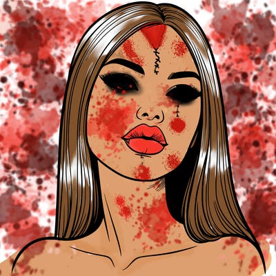 realistic woman with full lips